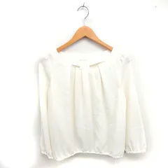 ザショップティーケー THE SHOP TK ブラウス カットソー タック ボートネック プルオーバー 透け感 長袖 M アイボリー /TT