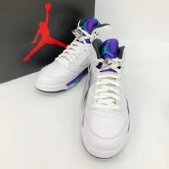 NIKE ナイキ スニーカー シューズ Air Jordan 5 Retro Grape HQ7978-100 新品同様 箱付き タグ付き メンズ 27cm ホワイト 靴 DF17918■