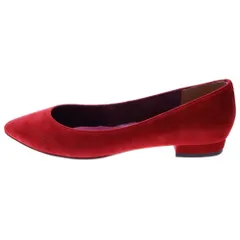 DIANA (ダイアナ) スエード フラットパンプス シューズ レッド レディース