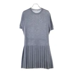 miumiu (ミュウミュウ) ウエストリボン 半袖ニットワンピース グレー レディース MMA602 1PFJ