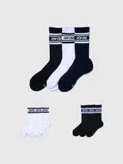 NEW ERA ニューエラ ソックス 靴下 3足セット ロゴ ライン クルー丈 3ペア 14518179 14518182 14518181 Crew socks, 3 pairs, line
