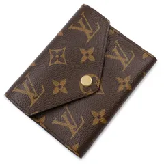 ルイ ヴィトン M62472 ポルトフォイユ ヴィクトリーヌ モノグラム グレインレザー ブラウン 三つ折り財布 ゴールド金具 箱付 LOUIS VUITTON（美品）