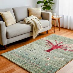 ギャッベ 本物 手織り ペルシャ イラン産 ロリバフ 102×80cm 最高級