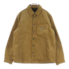 PRADA (プラダ) 24AW 三角ロゴプレート コーデュロイシャツブルゾン ブラウン SC798