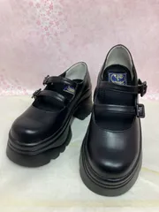 ♡新品未使用♡ 　36サイズ 【23.0cm】 　ヨースケ YOSUKE  　レディース 　厚底フラットパンプス　厚底ストラップ シューズ 　歩きやすい 5cm 太ヒール 靴 　MY1409-631