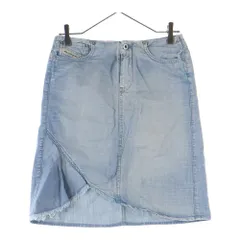 DIESEL (ディーゼル) ダメージ加工 デニムスカート ライトブルー レディース