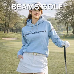 【👌値下げ交渉受付中】【BEAMS GOLF】ビームスゴルフ ロゴネーム プルオーバー パーカー フーディーブルゾン パステルブルー M ロゴ 刺繍 レディース