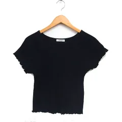 フリークスストア FREAKS STORE リブ カットソー Tシャツ半袖 無地 コットン 綿 F ブラック 黒 /FT37