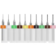 【在庫セール】ドリル刃 極細ドリルビット ピンバイス ドリル マイクロドリル10本セット プリント基板の装飾彫刻用PCB超硬精密ドリル パールドリル 簡単収納 収納ボックス付き (0.3_1.2)