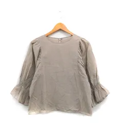 アーバンリサーチ ドアーズ URBAN RESEARCH DOORS ブラウス シャツ 七分袖 コットン シンプル M ベージュ /KT28