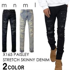 mnml X165 ペイズリーストレッチスキニーデニムパンツ 【28〜38】