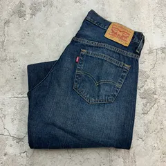 リーバイス569　デニムパンツ　W33　ダークインディゴ　濃紺　縦落ち　ヒゲ　古着