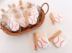 野球アイシングクッキー　⚾️【2枚入り×5袋】【名前入れ可】野球ボール　バッド　卒業　卒部