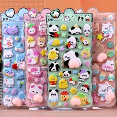 [６枚セット]夜光 お尻シール  3D立体ぷっくり お尻 厚みのある もちもち・ふわふわ触感 柔らかPVC素材 貼り直し可能 手帳 日記帳 ノート 携帯電話飾り DIYデコレーション  手芸 ごほうびシール  子供向け 誕生日 入学祝い プレゼント