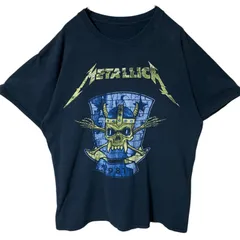 XL メタリカ ビッグプリント オーバーサイズ バンT バンド ブラック 黒 Tシャツ レディース ユニセックス メンズ 古着 半袖 CHM