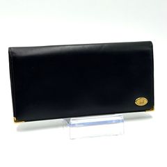 極美品 カルティエ がま口 折りたたみ 長財布 黒 ブラック サファイア