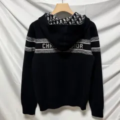 S+級/42 ディオール リバーシブル オブリーク カシミア フーディー ジップアップ カーディガン