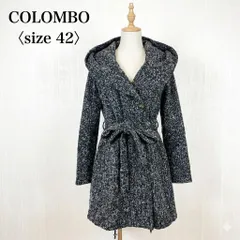美品コロンボ COLOMBO シルク100%ベルト付ショールカラーロングコート XL レディース イタリア製 高級生地 ツイード調 ブラック 秋冬 防寒 J-B-lounge-42【フォロワー様10%クーポン】のサムネイル