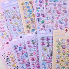 ドロップシール 3Dシール 立体で可愛い！ 3d立体ごほうびシール  女の子 キラキラ ステッカー 手帳用 diy用 水筒用 携帯電話飾り用 手芸用品 贈り物