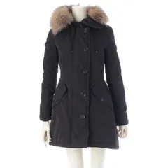 モンクレール 2018 MONTICOLE ファー ダウンジャケット コート アウター ブラック 00【中古】