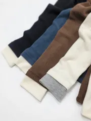 トミー バイカラー タートルネック デイリー 起毛 長袖 レイヤード ダブル インナーTシャツ スタディセラー