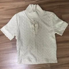 ZARA アイボリー 半袖 ニット