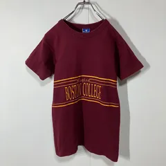 Champion チャンピオン ヴィンテージ USA製 カレッジ プリント ロゴ ワッペン リバースウィーブ クルーネック 半袖 Tシャツ ワイン L
