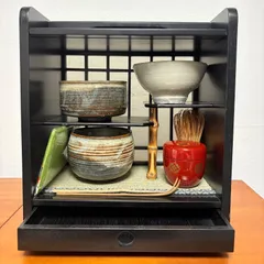 茶道具セット　飾り棚付き　薄茶