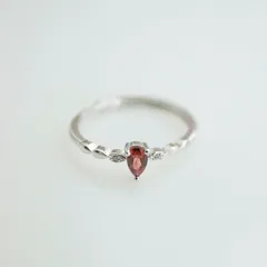 宝石質 天然石ガーネット 1月の誕生石 リング SV925 フリサイズ　指輪　アクセサリー