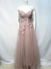 2286 Ladivine ラディバイン　キャバクラ　ドレス　ロングドレス　シフォン　ビジュー　お花　刺繍　バースデー　イベント　キャバドレス　4