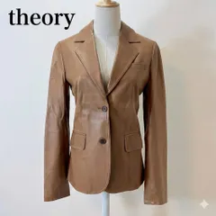 極美品 セオリー 本革 羊革 レザージャケット S 高級シープ ブラウン 上質 テーラードジャケット ビジネス カジュアル