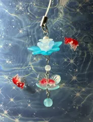 日本風プーさん風（あんスタ）金魚キーホルダー ビーズキーホルダー (実物の方がきれいです) しおり