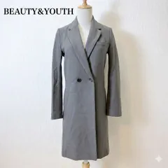 美品ビューティーアンドユース ユナイテッドアローズ アドラーローデン ダブルブレストコート Sレディース ロングコート ウール混 グレー 春秋冬 通勤オフィス J4233【フォロワー様10％クーポン】