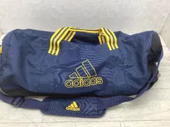 T25 adidas キャリー 大型 ボストンバッグ ネイビー×イエロー 高さ約36㎝×横約60㎝マチ約28㎝ アディダス