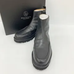 BEAUTY&YOUTH UNITED ARROWS ビューティーアンドユースユナイテッドアローズ モカシン ジッパー ブーツ メンズ 28cm ブラック 靴 DF17954■