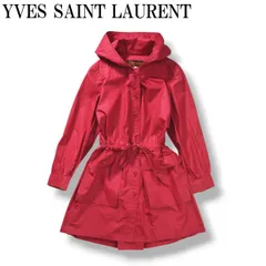 【入手困難】 70s80sヴィンテージ イヴサンローラン YVES SAINT LAURENT  ハーフ丈 コットン フーデッド フィールドコート デザイナーズ アーカイブ モード 11 ピンク レディース ♪のサムネイル