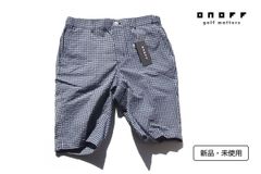 [Clearance Sale] ONOFF Brand New Gingham Check Pattern Half Pants Men's Golf Wear OUS201 Navy S