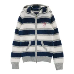 サイズ：L CALLAWAY キャロウェイ  ボア切替 ウール混 ニットパーカー ボーダー柄 グレー系 [240101621363] ゴルフウェア レディース ストスト