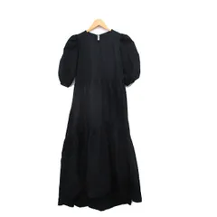 ザラ ZARA ワンピース 半袖 ロング コットン シンプル ブラック 黒 /KT18