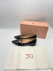 CS2174　ファビオルスコーニ　エナメルパンプス　ローヒール　ポインテッドトゥ　ブラック　34.5