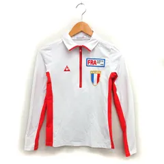 ルコックスポルティフ le coq sportif ゴルフウェア ハーフジップ シャツ ワッペン ロゴ刺繍 ハイネック 長袖 M 赤 レッド /NT19