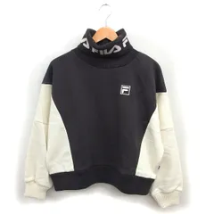 フィラ FILA 国内正規品 タートルネック ロゴ スウェット トレーナー 裏起毛 リブ ワイド M チャコールグレー /NT18