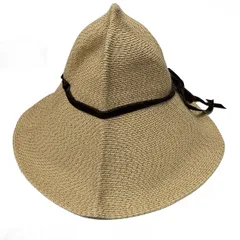 Athena(アシーナ) ハット - ベージュ×ゴールド×ダークブラウン ストローハット/ラメ/リボン コットン