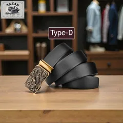 ベルト メンズ 龍 オートロックベルト 自動ロックベルト スライド式ベルト メンズ 穴なしベルト TYPE-D 簡単着脱 ドラゴンバックル 幅3.5cm 120cm 簡単着脱 ゴルフ ヴィンテージ