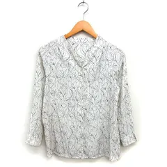 ユナイテッドアローズ UNITED ARROWS closet story ノーカラー シャツ ブラウス プリント 花柄 透け感 長袖 F オフホワイト /NT34