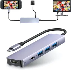 【VVG】USB-C HDMI 5in1 ハブ 4K 60Hz 出力対応 Type-C 100W PD急速充電 1*USB3.0+2*USB2.0ポート 5Gbps超高速データ転送用 スリムハブ