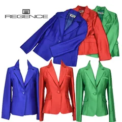 REGENCE レジャンス テーラードジャケット レディース カラージャケット きれいめ ジャケット 春 秋 オフィス フォーマル 上品 ブルー レッド グリーン 40代 50代 高級 高品質 登壇 管理職 華やかな女子会 パーティーのサムネイル
