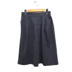 ロペ ROPE タック フレアスカート ひざ丈 ウール 40 グレー 灰 /FT31