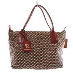 ロベルタピエリ ROBERTA PIERI ハンドバッグ ショルダー 2WAY ナイロン レザー 総柄 赤 レッド /XZ ■GY11