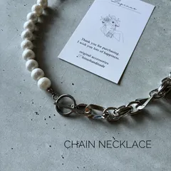 【チェーンとシュガーパールのネックレス】necklace シルバーネックレス